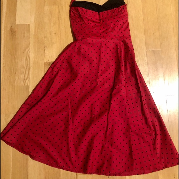STOP STARING POLKA DOT RETRO DRESS RED - Picture 2 of 5